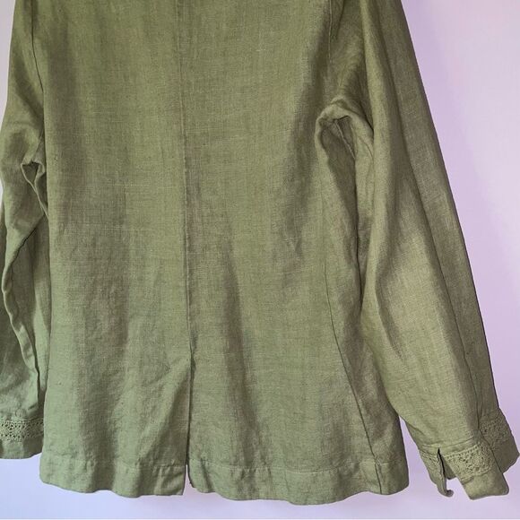 CP Shades Size M Sausalito Irish Linen Jacket Button Up Blazer Lagenlook - Picture 9 of 9